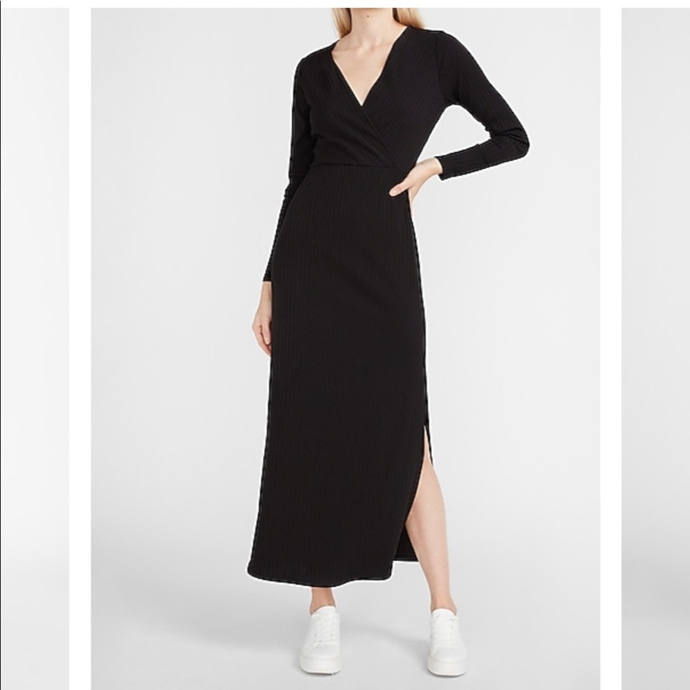 Altar’d State Ribbed Wrap Dress